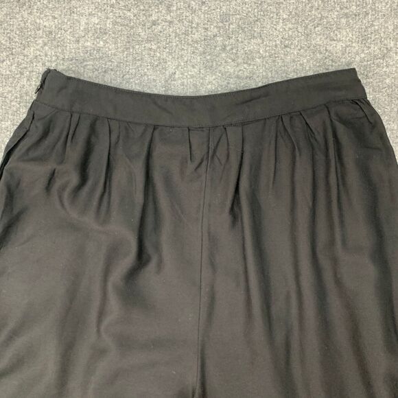 Anthropologie Pants Womens 2T Tall Black Wide Leg Eyelet Crop High Rise Side Zip - Picture 10 of 15